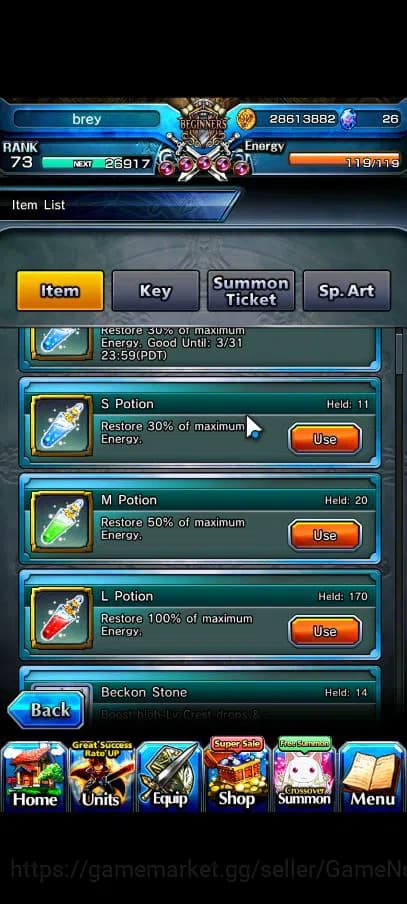 Grand Summoners Accounts Global|Rank 73|14 Ascend|ToumaTW,S MiyuTW,ChloeTW, image 6