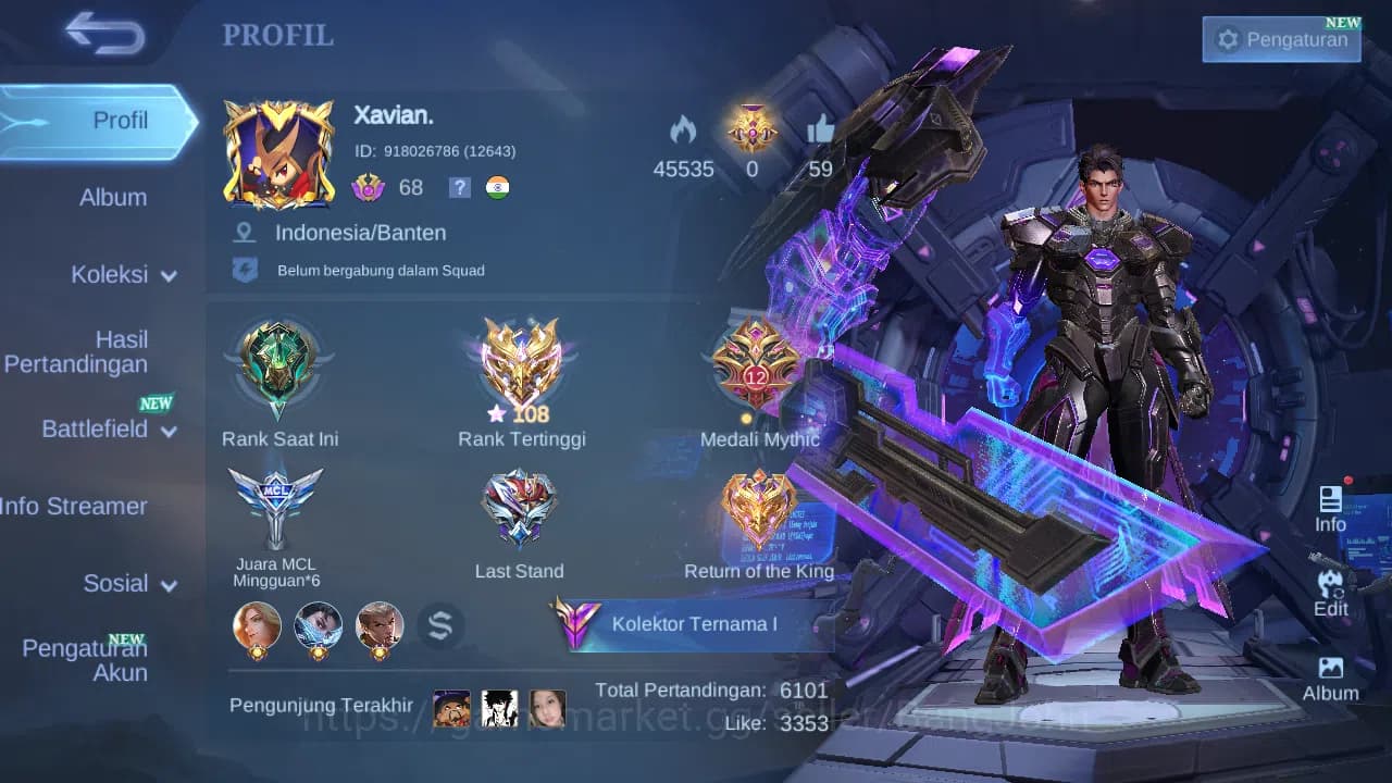 Mobile Legends: Bang Bang Accounts Hero 116 Skin 252 | Legend Alucard | Aspirant Layl image 1