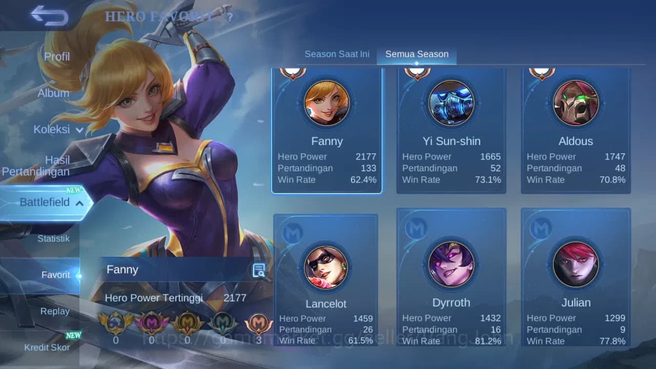 Mobile Legends: Bang Bang Accounts GLOBAL Hero 43 Skin 40 | Gaara | Epic Khufra | Val image 3