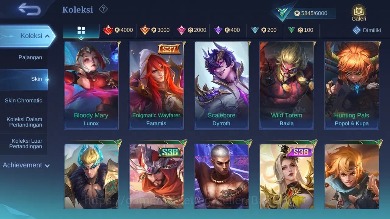 Mobile Legends: Bang Bang Accounts GLOBAL Hero 43 Skin 40 | Gaara | Epic Khufra | Val image 9