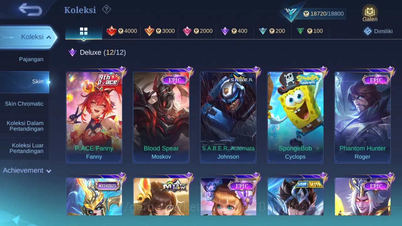 Mobile Legends: Bang Bang Accounts GLOBAL Hero 62 Skin 100 | Pace Fanny | Epic Moskov image 4