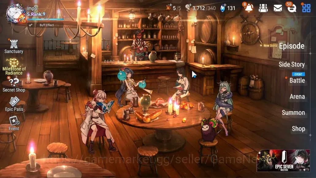 Epic Seven Accounts ASIA VERIF|33 ML(Salome,BArunka,WOTM Tenebria,Etc) image 1