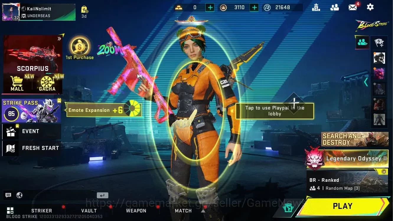 Blood Strike Accounts ASIA|Collab 7DS (Kar98,QBZ95)|7 Legendary (ETHAN,M image 1