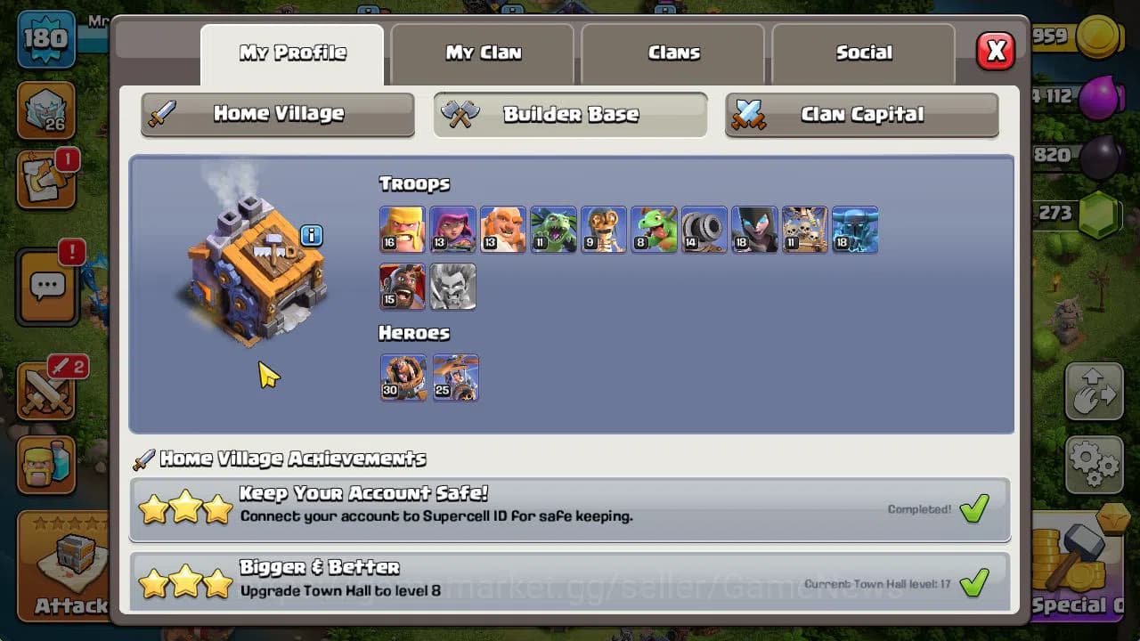 Clash of Clans Accounts TH 16-BH 9|LV 119|HH 10|BK 65,AQ 83,GW 46,MP 51,RC image 12