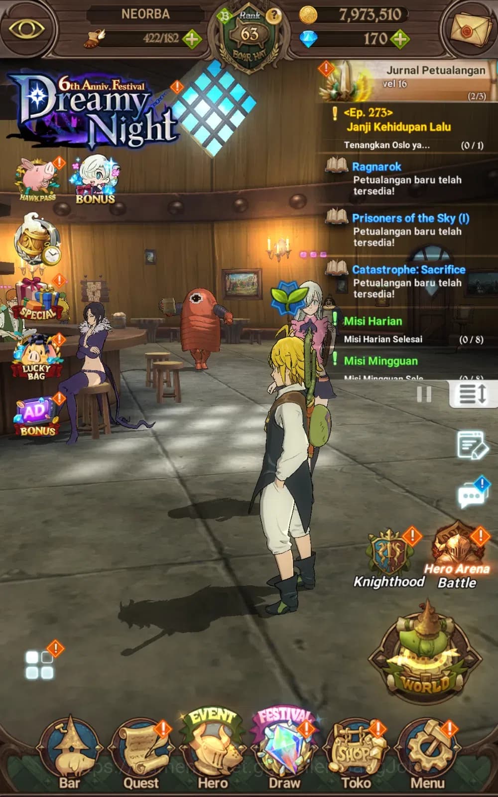 The Seven Deadly Sins: Grand Cross Accounts ASIA | 2.1M CC | Salos, Merlin Esca, Sabunak| Full image 1