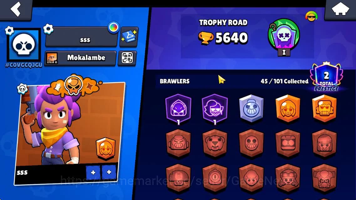 Brawl Stars Accounts 5640 Trophy|12K Bling|45 Brawler 5 MAX Lvl|2Myth [ image 2