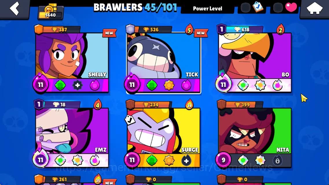 Brawl Stars Accounts 5640 Trophy|12K Bling|45 Brawler 5 MAX Lvl|2Myth [ image 5