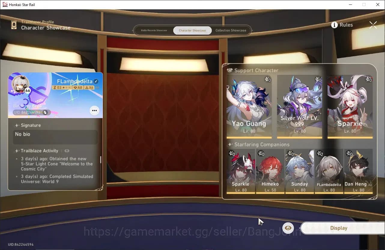 Honkai Star Rail Accounts ASIA | TL 66 | 8 LIMIT | SPARXIE | YAO GUANG | SIL image 13