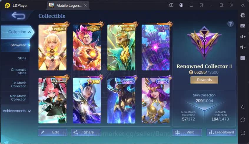Mobile Legends: Bang Bang Accounts GLOBAL|Hero 101|Skin 209|Nexus Thamuz,ASP Layla,Pr image 19