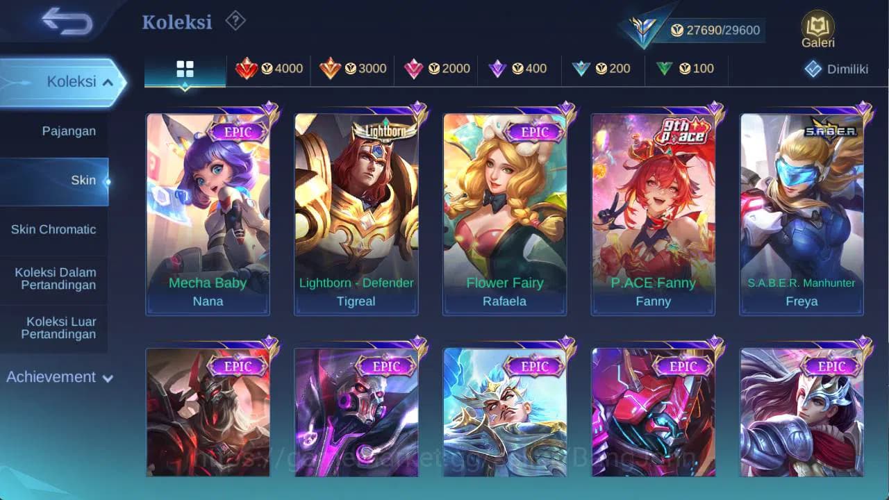 Mobile Legends: Bang Bang Accounts hero 100 skin 130+ saint badang, saber freya, drag image 4