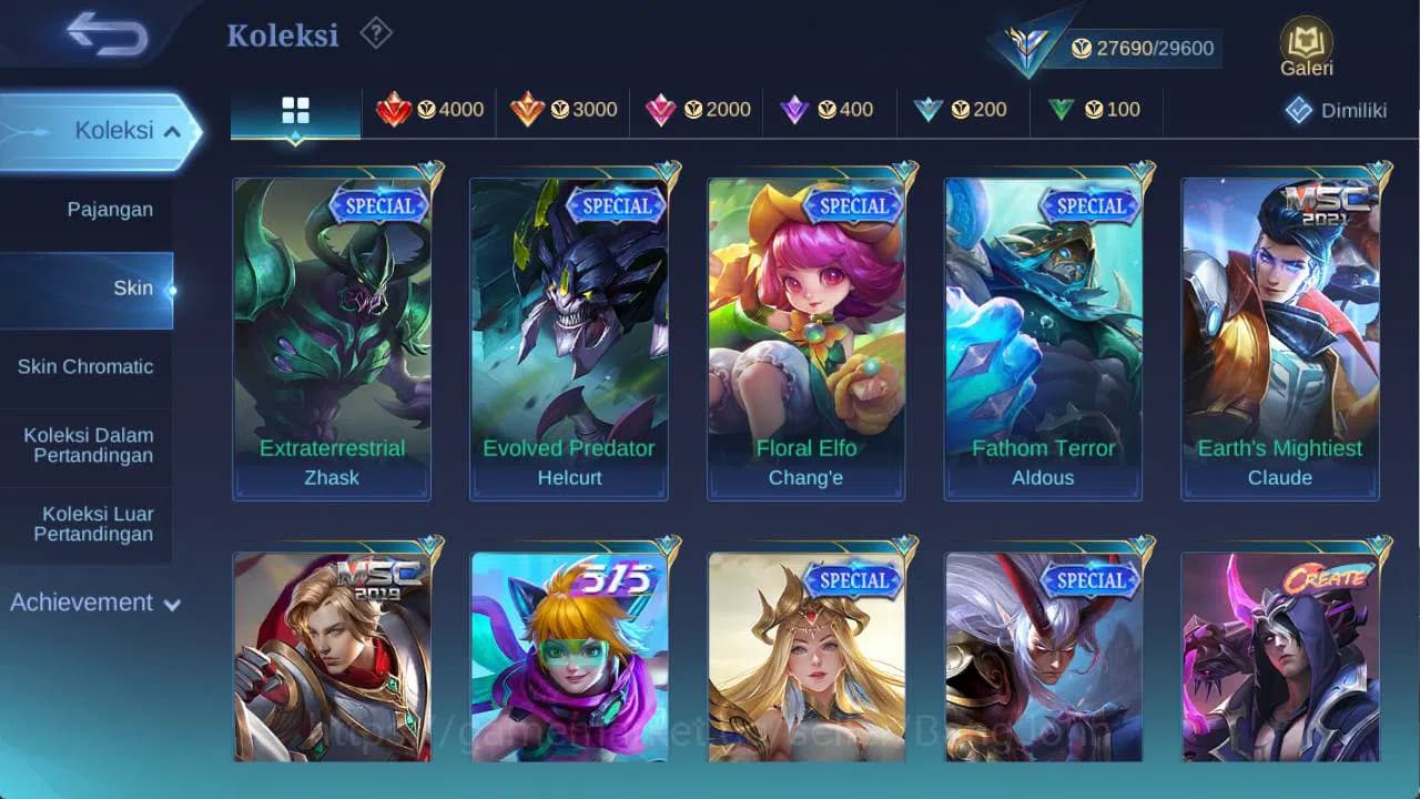 Mobile Legends: Bang Bang Accounts hero 100 skin 130+ saint badang, saber freya, drag image 7