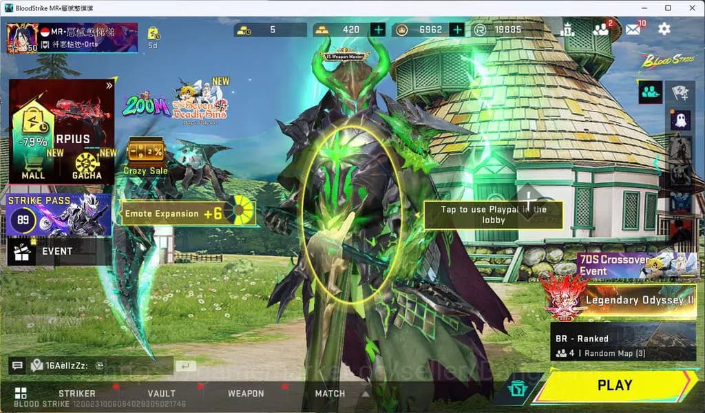 Blood Strike Accounts ASIA|ETERNAL=VOLT|COLLAB=AK47,SCAR,MCX,KAR98K,QBZ9 image 1