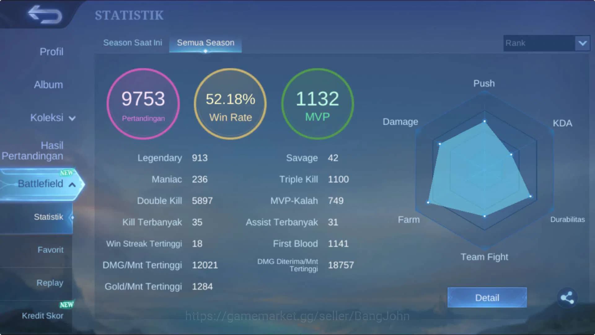 Mobile Legends: Bang Bang Accounts Hero 131 Skin 260 | KOF Karina, Mword Wanwan, Annu image 3