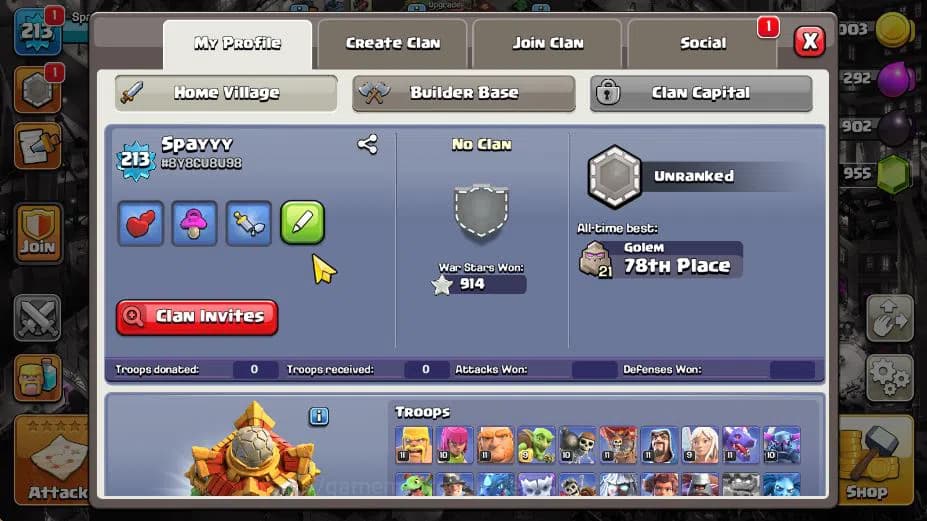 Clash of Clans Accounts TH 16-BH 10|Limited Skin|LV 213|HH 10|BK 75,AQ 85, image 2