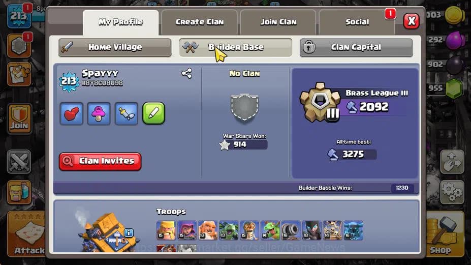 Clash of Clans Accounts TH 16-BH 10|Limited Skin|LV 213|HH 10|BK 75,AQ 85, image 5
