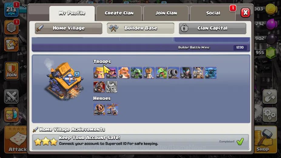 Clash of Clans Accounts TH 16-BH 10|Limited Skin|LV 213|HH 10|BK 75,AQ 85, image 6