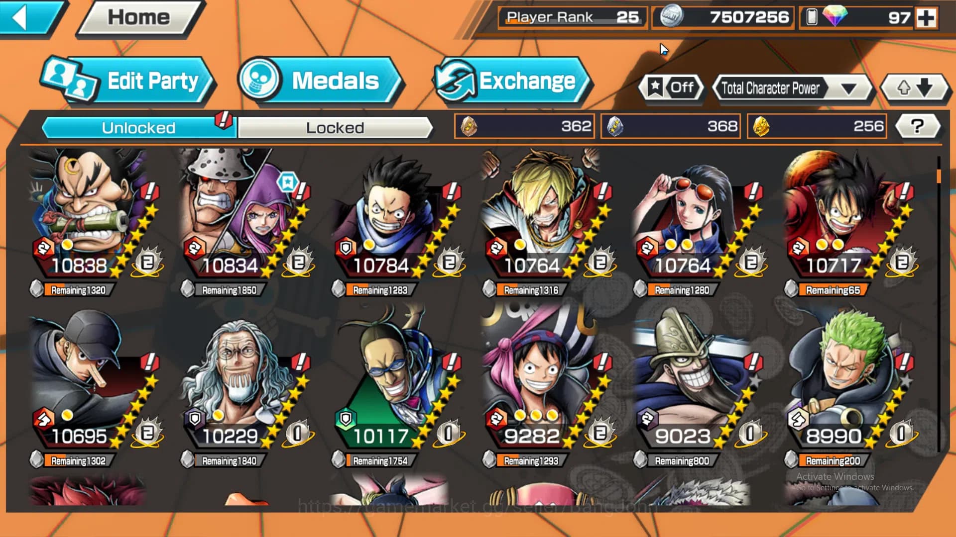 One Piece Bounty Rush Accounts GLOBAL | many ex, four emperor luffy, borsalino, a image 5