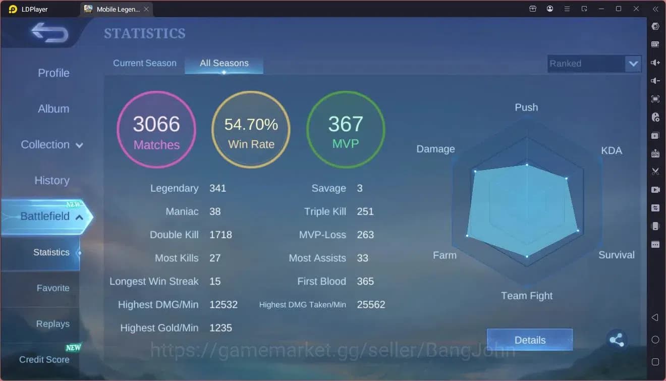 Mobile Legends: Bang Bang Accounts Global|Hero 121|Skin 239|Renowned|Prime Claude|Asp image 20