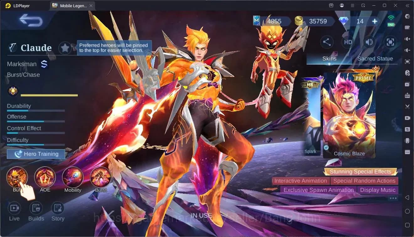 Mobile Legends: Bang Bang Accounts Global|Hero 121|Skin 239|Renowned|Prime Claude|Asp image 7