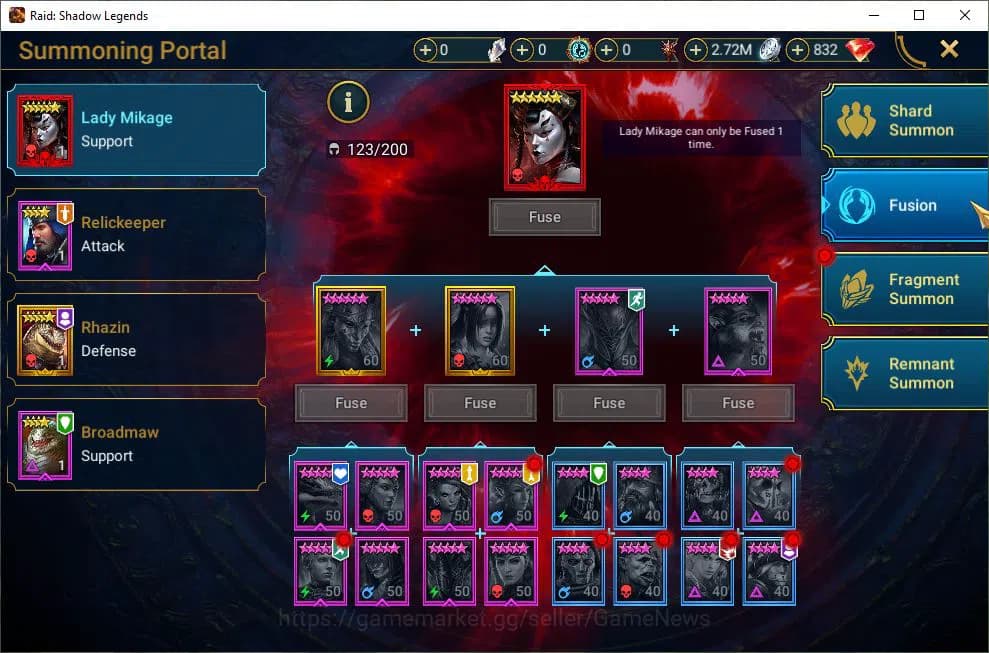 Raid: Shadow Legends Accounts Lv50 1,1M Power|1 Mythic(Blood M Mina)|25 Legend(N image 12