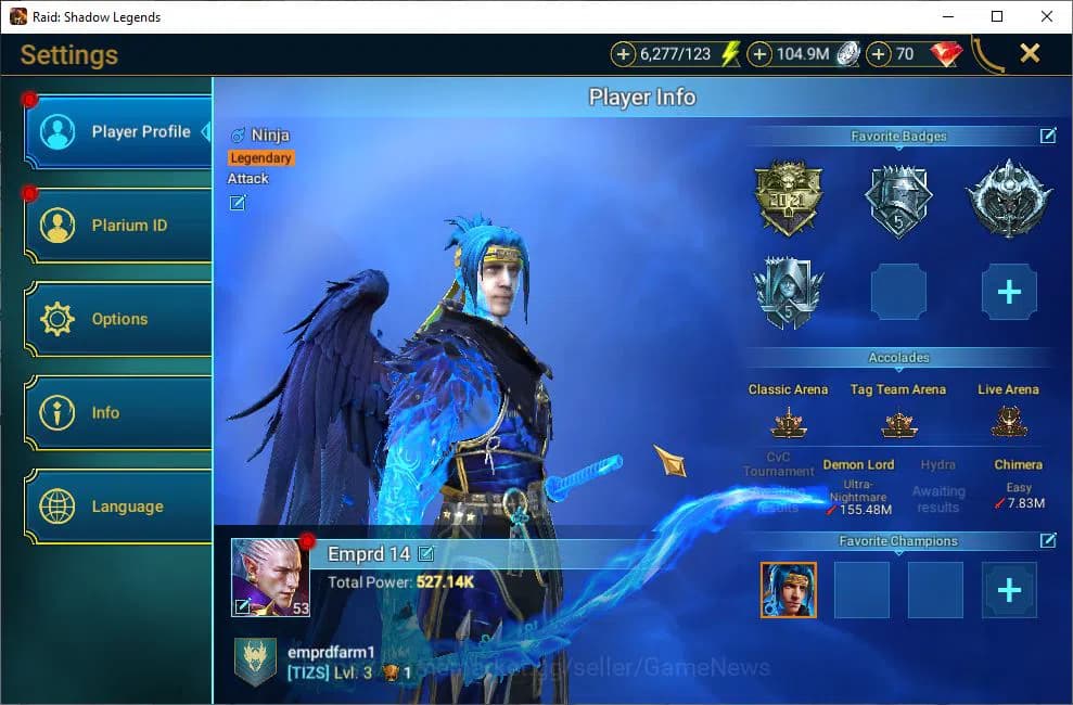 Raid: Shadow Legends Accounts Lv53 527K Power|21 Legendary(Xenomorph,Ninja,Alice image 2