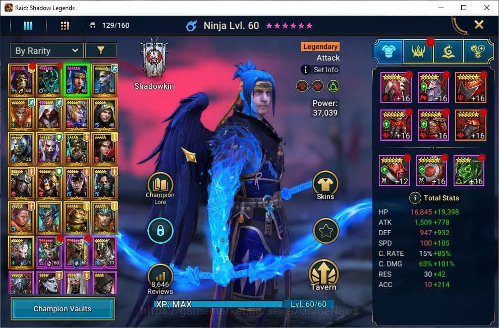 Raid: Shadow Legends Accounts Lv53 527K Power|21 Legendary(Xenomorph,Ninja,Alice image 3