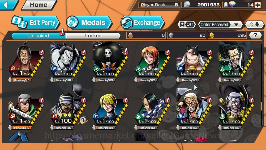 One Piece Bounty Rush Accounts Global|2EX|Great Pirate Edward Newgate,Winner Isla image 11