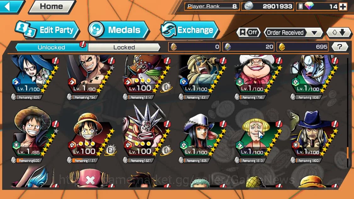 One Piece Bounty Rush Accounts Global|2EX|Great Pirate Edward Newgate,Winner Isla image 12