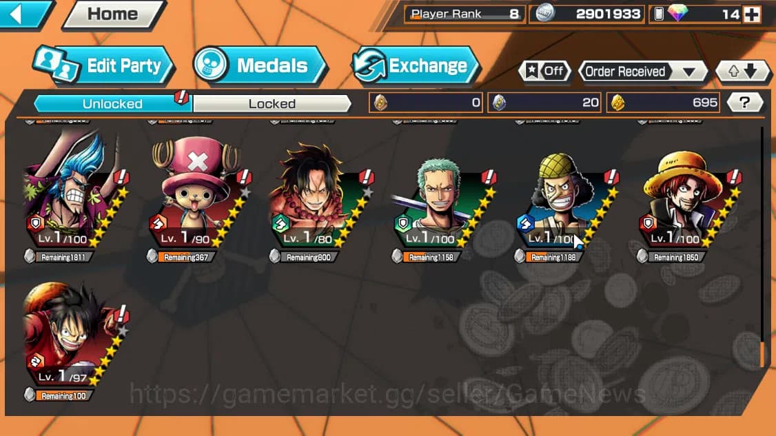 One Piece Bounty Rush Accounts Global|2EX|Great Pirate Edward Newgate,Winner Isla image 13