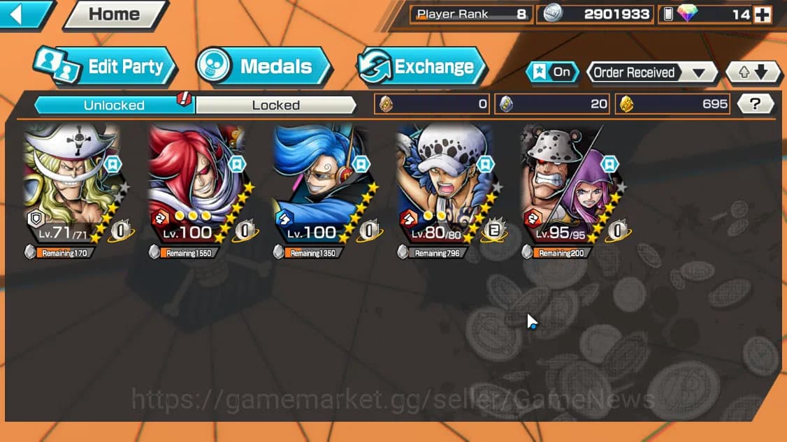 One Piece Bounty Rush Accounts Global|2EX|Great Pirate Edward Newgate,Winner Isla image 3