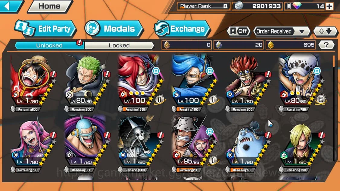 One Piece Bounty Rush Accounts Global|2EX|Great Pirate Edward Newgate,Winner Isla image 4