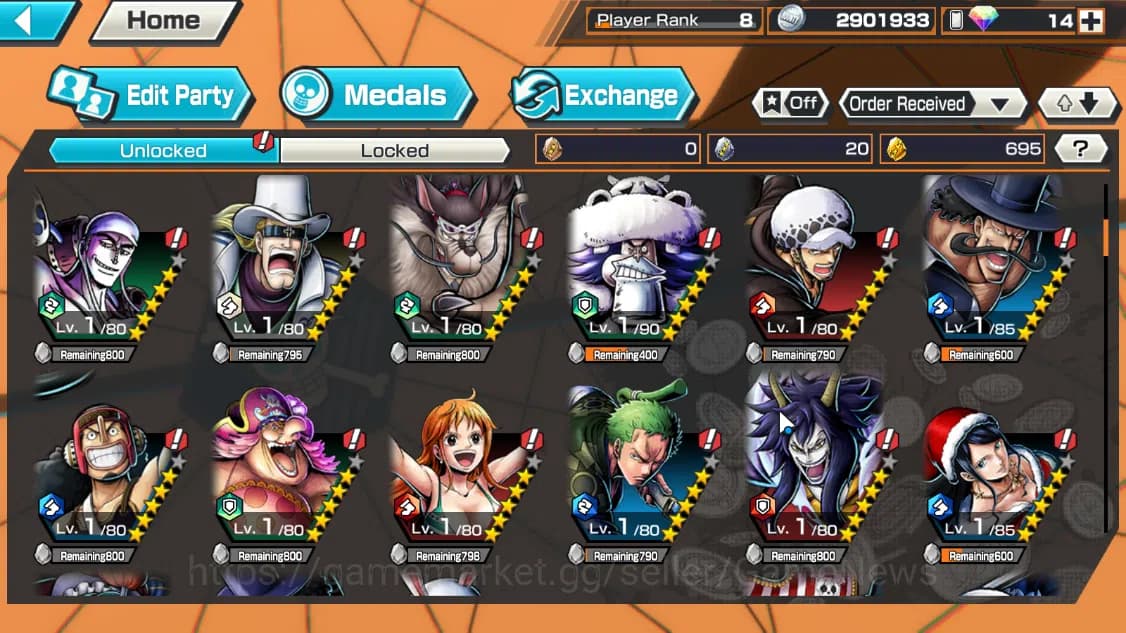 One Piece Bounty Rush Accounts Global|2EX|Great Pirate Edward Newgate,Winner Isla image 5