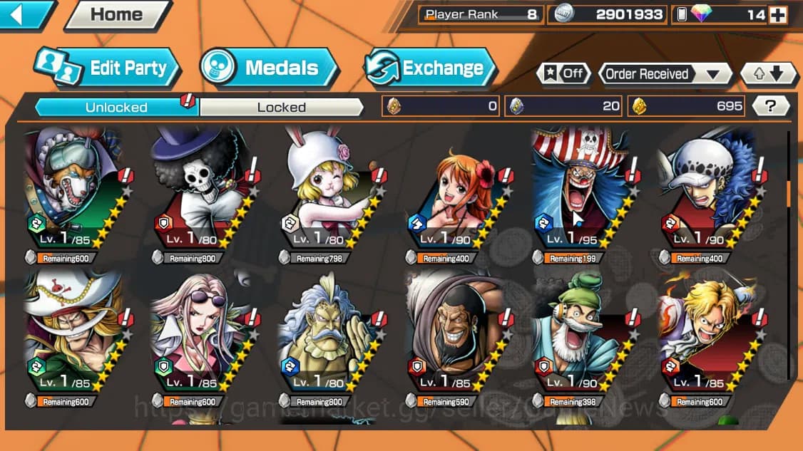 One Piece Bounty Rush Accounts Global|2EX|Great Pirate Edward Newgate,Winner Isla image 6