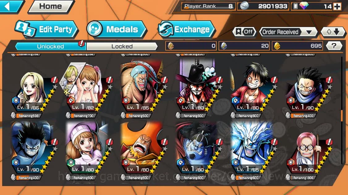 One Piece Bounty Rush Accounts Global|2EX|Great Pirate Edward Newgate,Winner Isla image 9