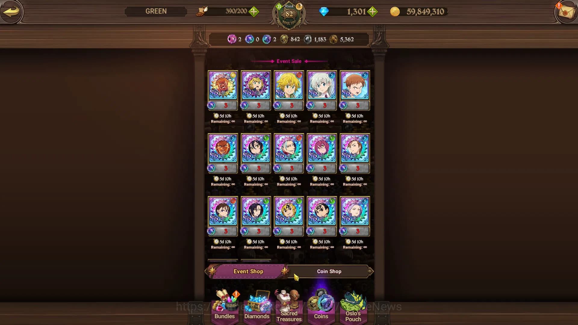 The Seven Deadly Sins: Grand Cross Accounts Global|5,2M CC|1301 DM|2 LR+9 UR+Collab FF,Blessin image 15