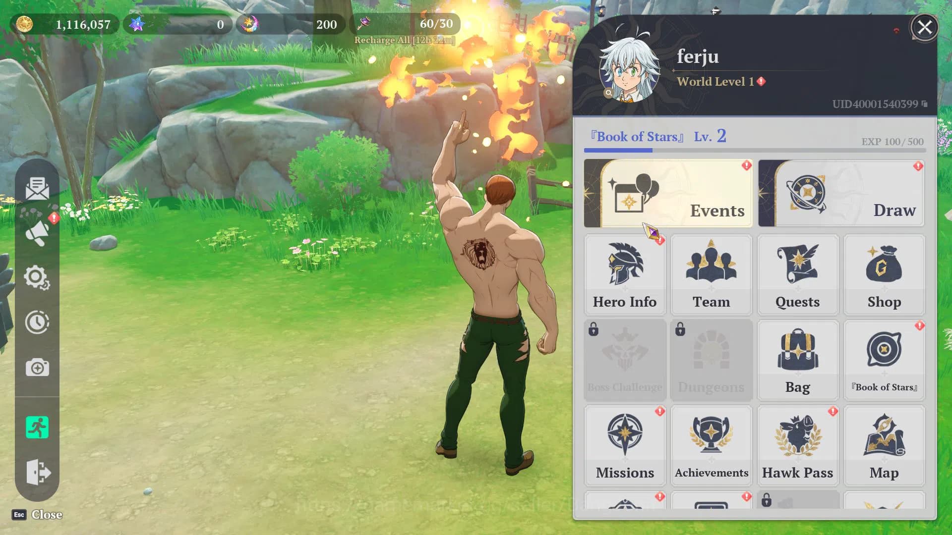 The Seven Deadly Sins: Origin Accounts EU Fresh Starter Lv2 WL1 | 2SSR Escanor + Guila (S image 1