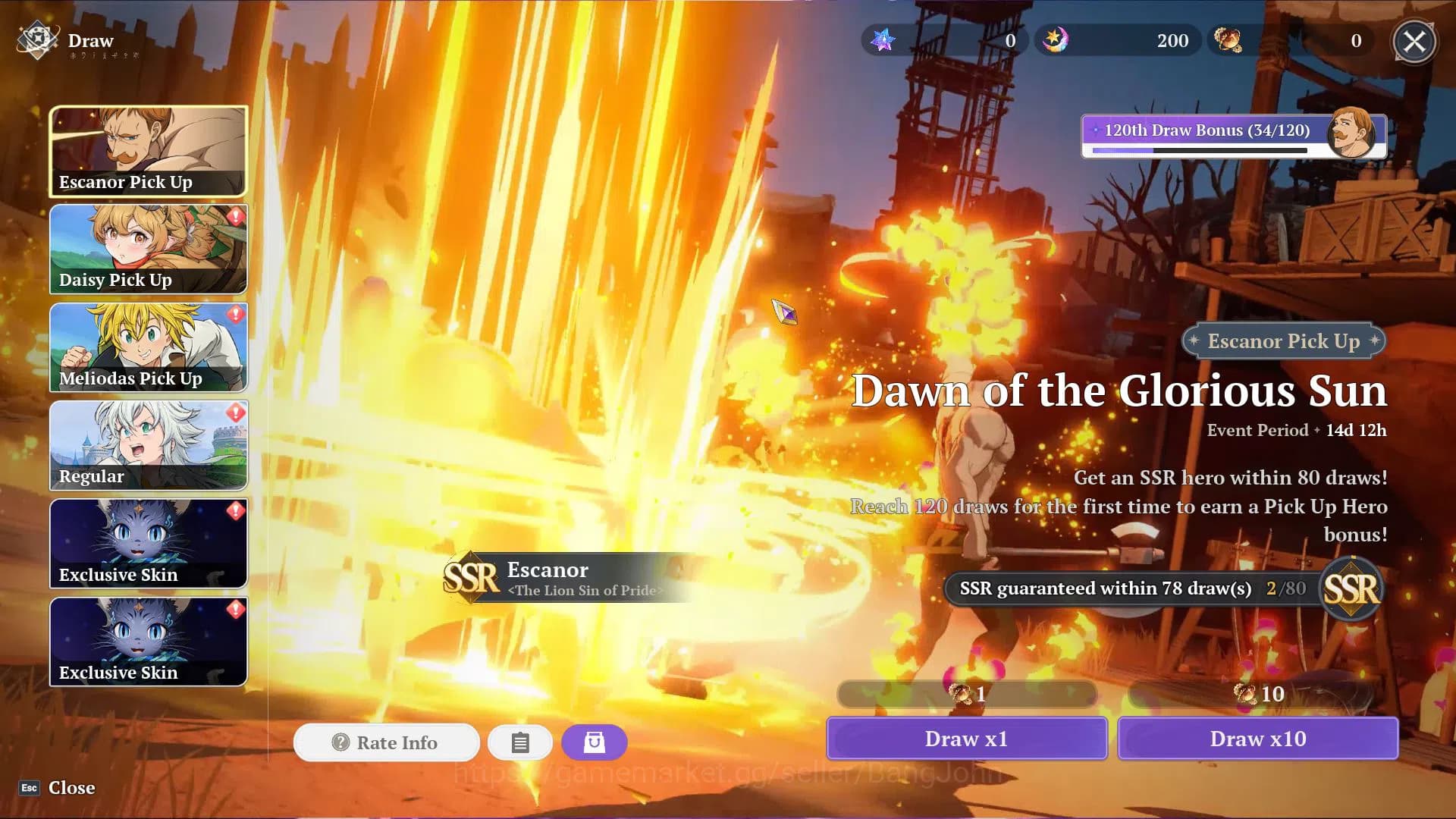 The Seven Deadly Sins: Origin Accounts EU Fresh Starter Lv2 WL1 | 2SSR Escanor + Guila (S image 10