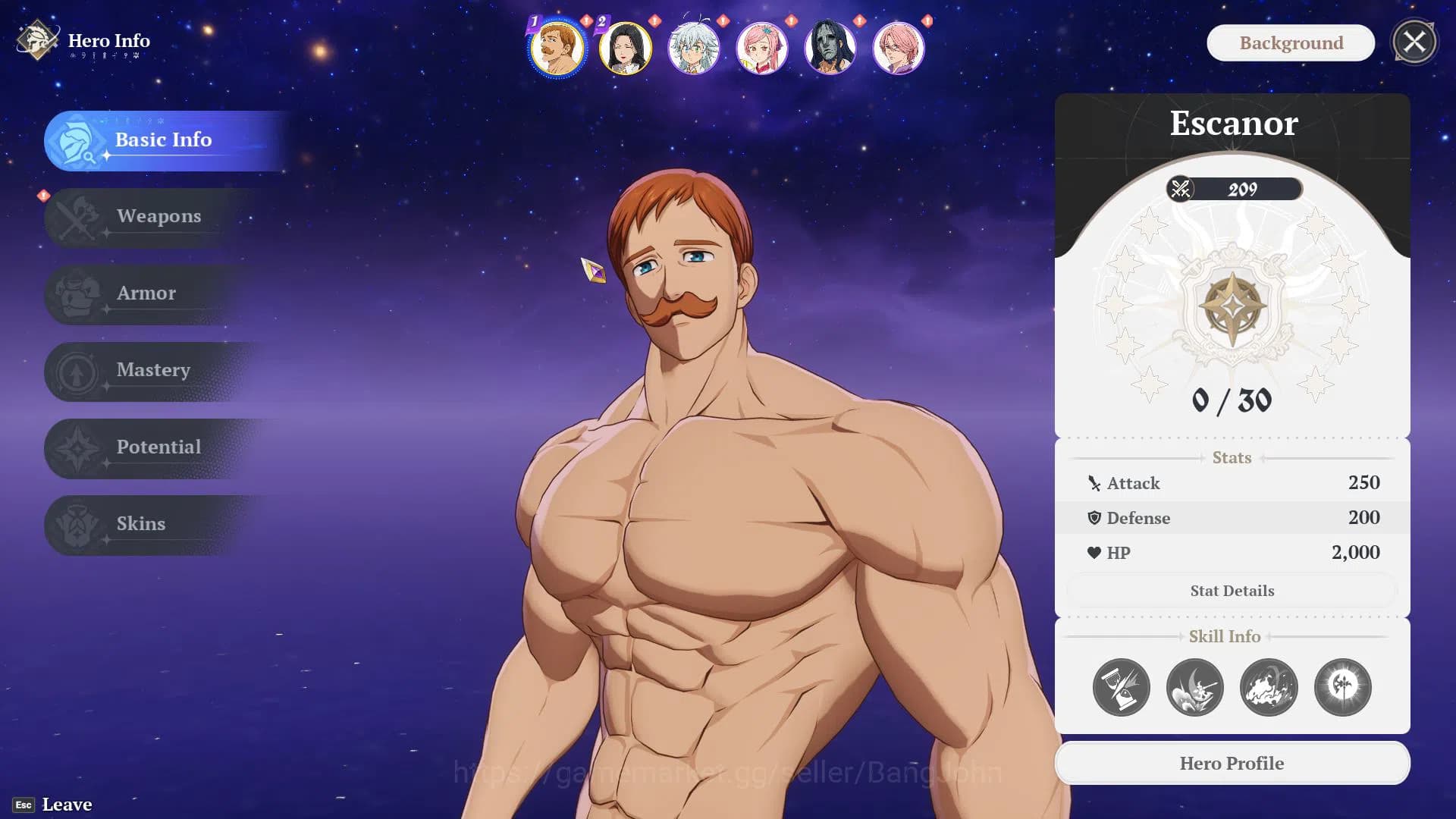 The Seven Deadly Sins: Origin Accounts EU Fresh Starter Lv2 WL1 | 2SSR Escanor + Guila (S image 3