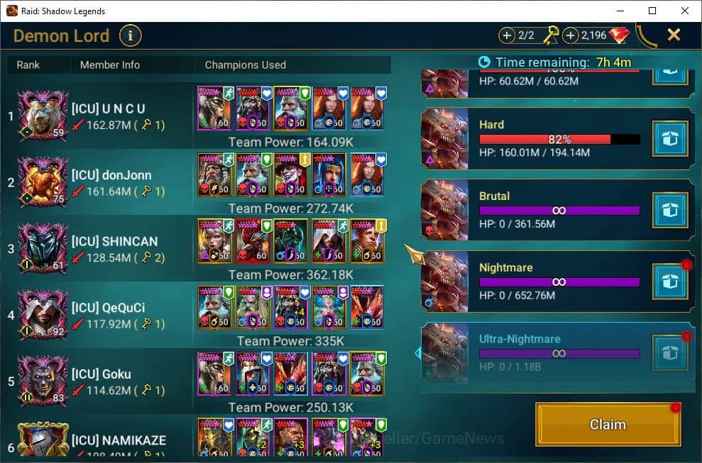 Raid: Shadow Legends Accounts Lv78 3,9M Power|3 Mythic(Embrys,L Mikage,Gharol)|7 image 4