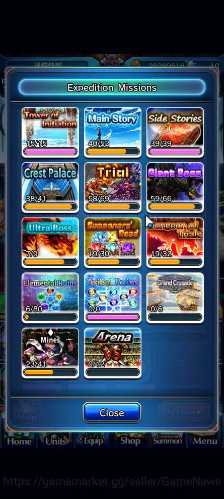 Grand Summoners Accounts Global|Rank 140|1 Sp.Art|16 Ascend|Inumuta,WH FenT image 19