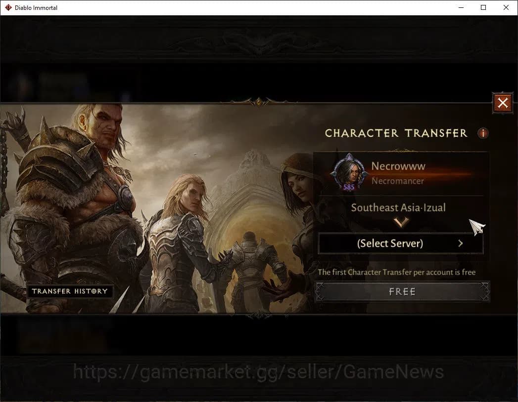 Diablo Immortal Accounts SEA-Izual|Lv60(585)|Necromancer|35kCr|Reso420|Male image 1