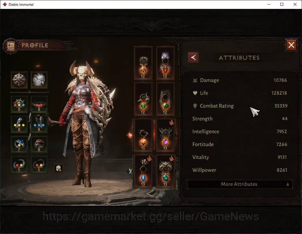 Diablo Immortal Accounts SEA-Izual|Lv60(585)|Necromancer|35kCr|Reso420|Male image 2