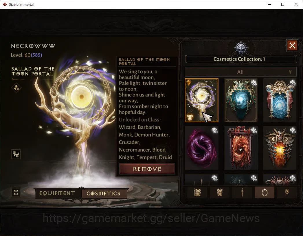 Diablo Immortal Accounts SEA-Izual|Lv60(585)|Necromancer|35kCr|Reso420|Male image 7