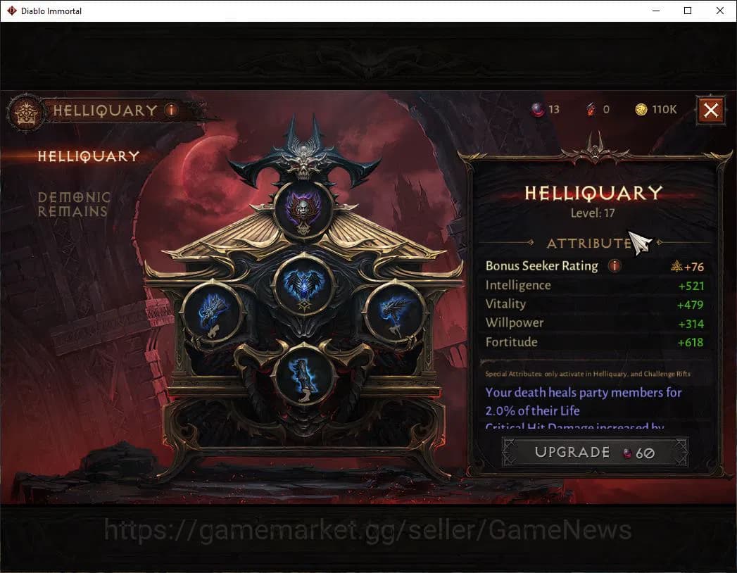 Diablo Immortal Accounts SEA-Izual|Lv60(585)|Necromancer|35kCr|Reso420|Male image 9