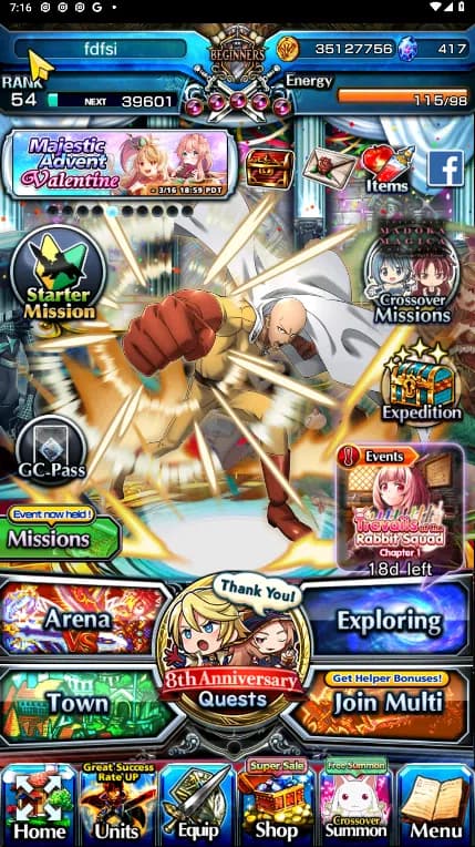 Grand Summoners Accounts GLOBAL | Ascend 19 | Saitama TW, Houka TW, S Miyu image 1