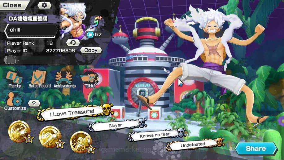 One Piece Bounty Rush Accounts Global | 5 EX | Rank 18 | Zephyr, 4emperor Monkey image 1