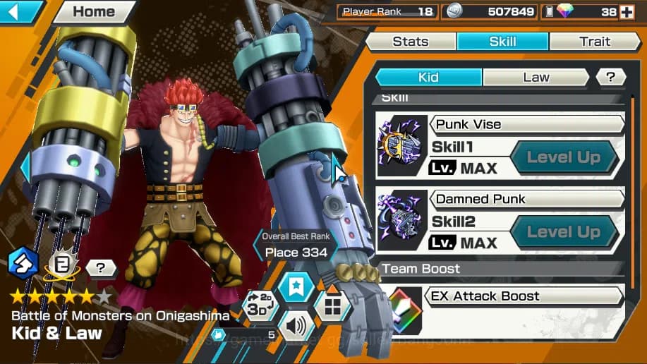 One Piece Bounty Rush Accounts Global | 5 EX | Rank 18 | Zephyr, 4emperor Monkey image 5