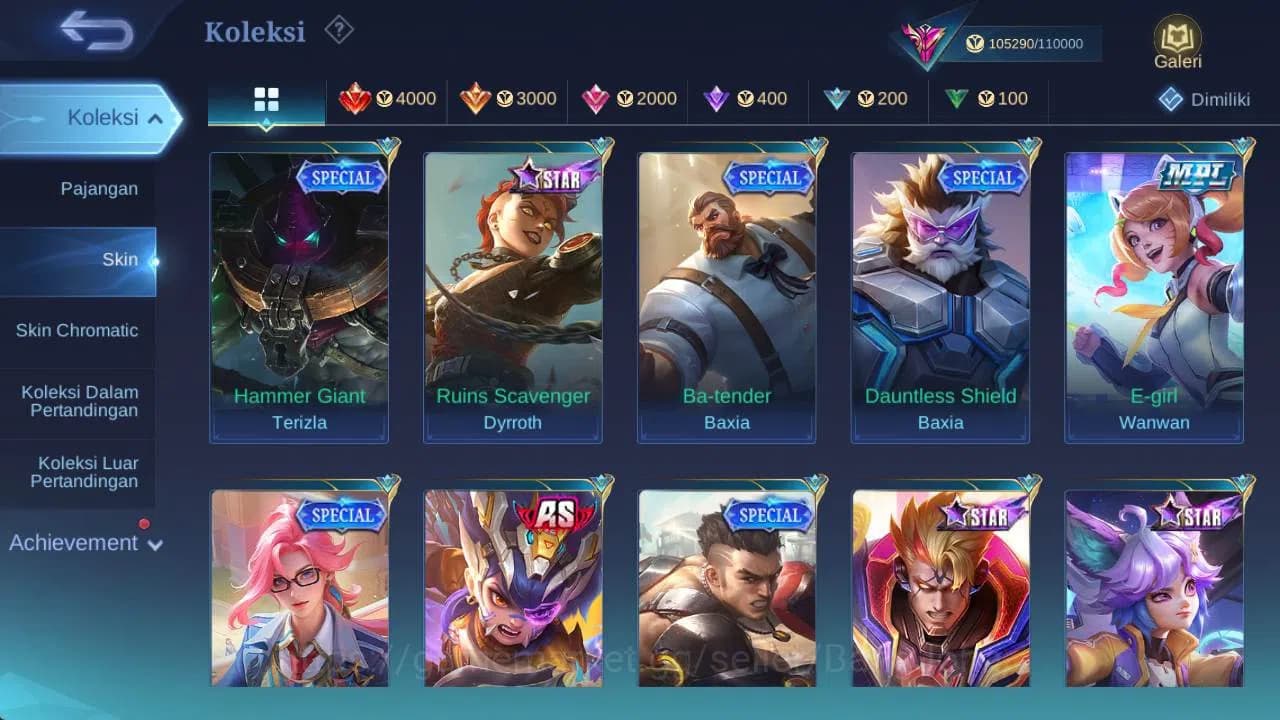 Mobile Legends: Bang Bang Accounts hero 132 , skin 300+ legend freya, wyrmlord moskov image 17