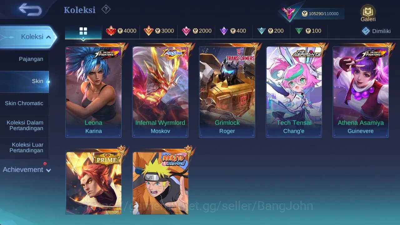 Mobile Legends: Bang Bang Accounts hero 132 , skin 300+ legend freya, wyrmlord moskov image 4