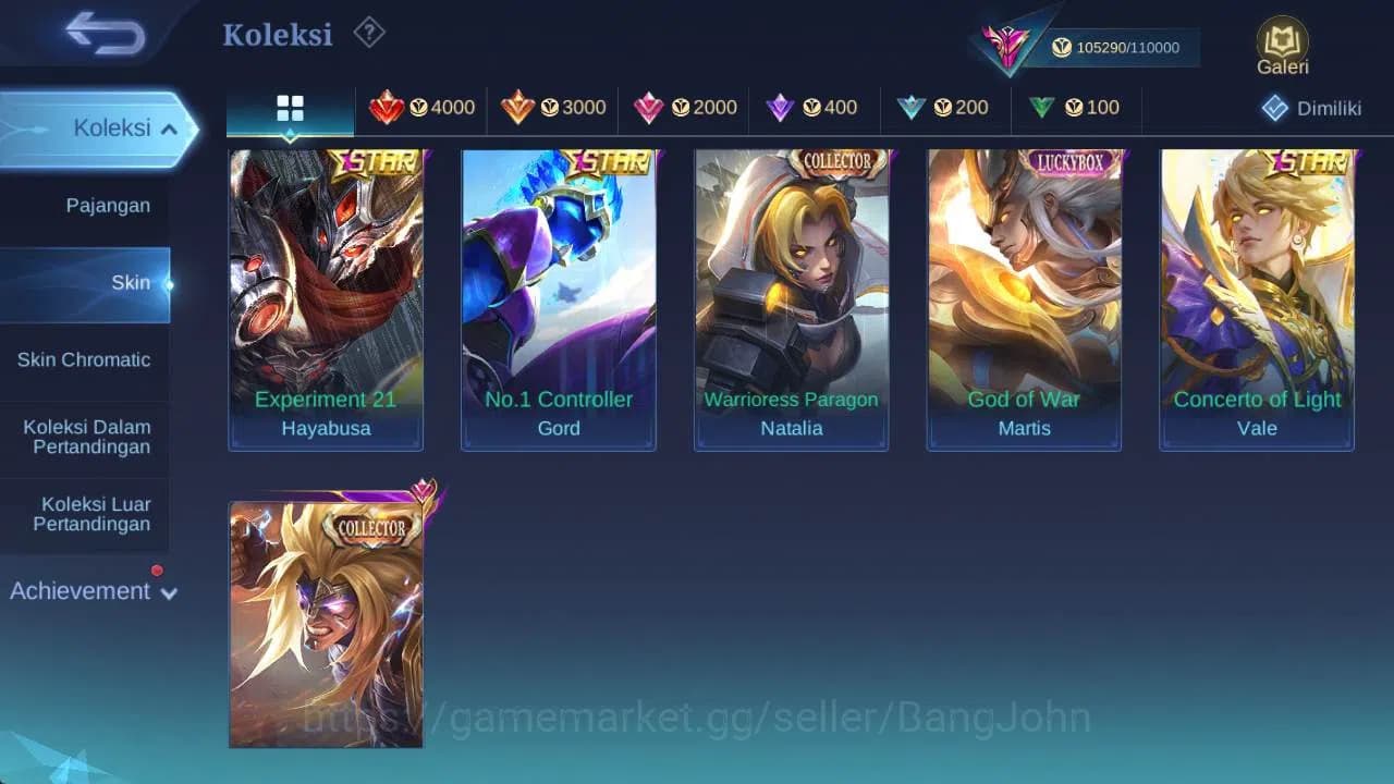 Mobile Legends: Bang Bang Accounts hero 132 , skin 300+ legend freya, wyrmlord moskov image 5